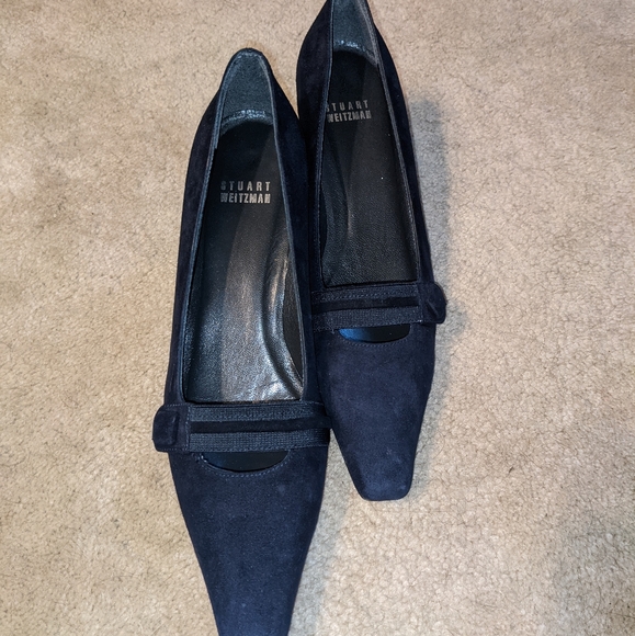 Stuart Weitzman Blue Suede Kitten Heels - Picture 2 of 5